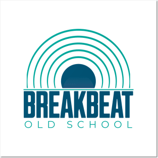 BREAKBEAT  - Old School Records  (Blue) Posters and Art